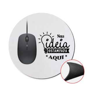 Mouse Pad de Borracha Redondo 20cm