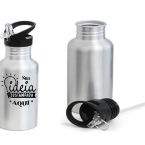 Squeeze de Alumínio Prata Big Mouth com Bico Retrátil - 600ml _ Defalt