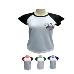 Camiseta Baby Look Raglan Mescla – Personalizada