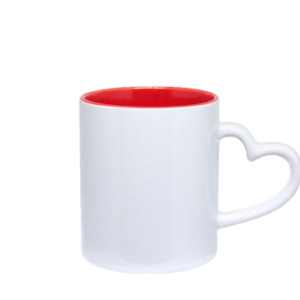 Caneca Lovel Branca com interior Colorido-Amarela para personalização