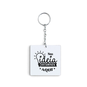 Chaveiro Quadrado MDF Dupla Face