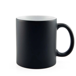 Caneca Magica Cerâmica Preta Fosca