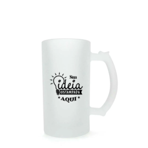 Caneca Chopp em Vidro Jateada Fosca - 475ml - para personalização