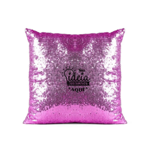 Capa de Almofada Lantejoula Branco X Lilas