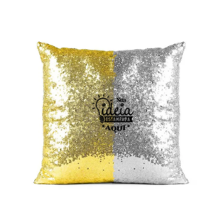 Capa de Almofada Lantejoula Dourada X Prata
