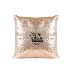 Capa de Almofada Lantejoula Rose e Branca - 40x40cm