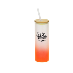 Copo Vidro 525ml - Jateado Laranja