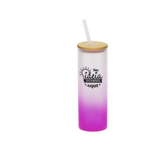 Copo Vidro 525ml - Jateado Roxo