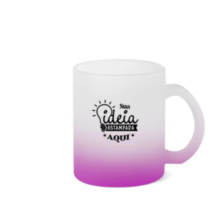 Copo Vidro Jateado Degrade Lilas