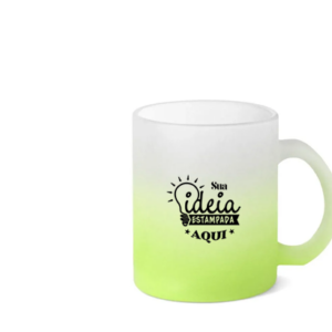 Copo Vidro Jateado Degrade Verde