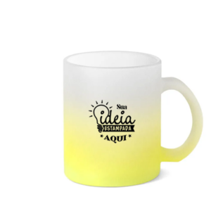 Copo Vidro Jateado DegradeAmarelo