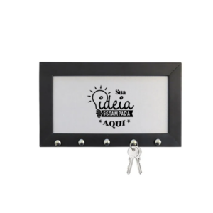 Porta Chaves Pintada Preto 10x19
