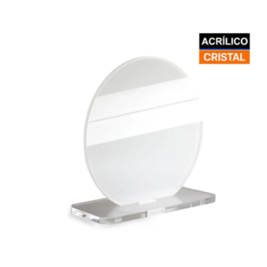 Troféu Acrílico Cristal com Base - Redondo 13x12,5cm